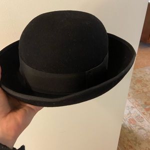 black wool laura ashley hat